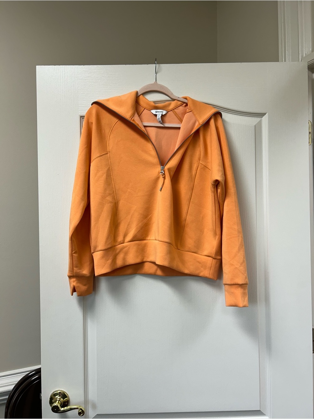 SPANX Orange Half-Zip Sweatshirt